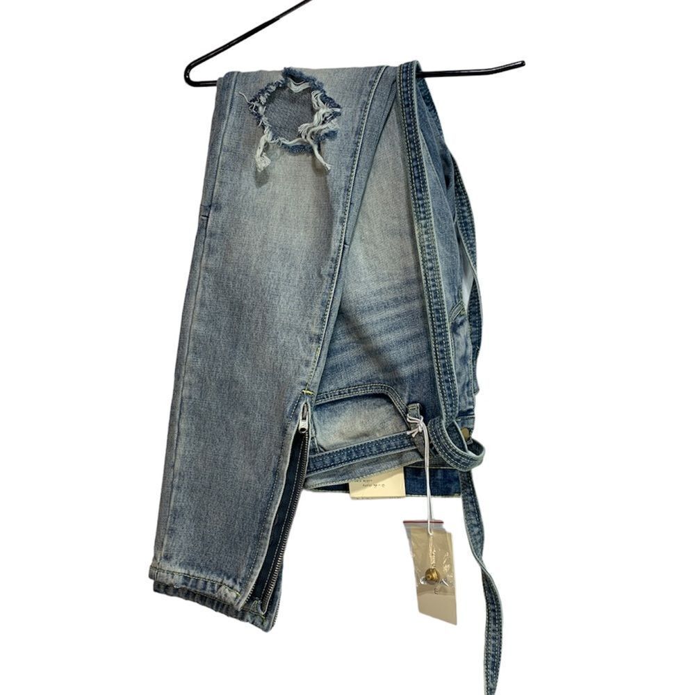 Mnml skinny ankle zipped distressed jeans